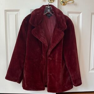 Halogen Faux Fur Jacket with Fur Collar